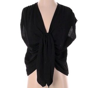 Zara W&B Collection Black plunge front top S